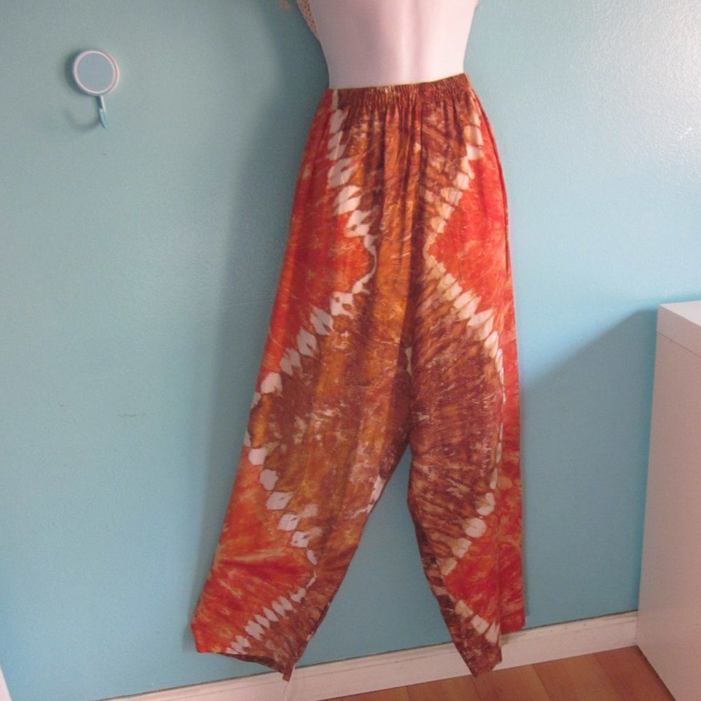 O.K. Mike Womens  One Size Pull On Elastic Waist Loungewear Resort Pants O/S